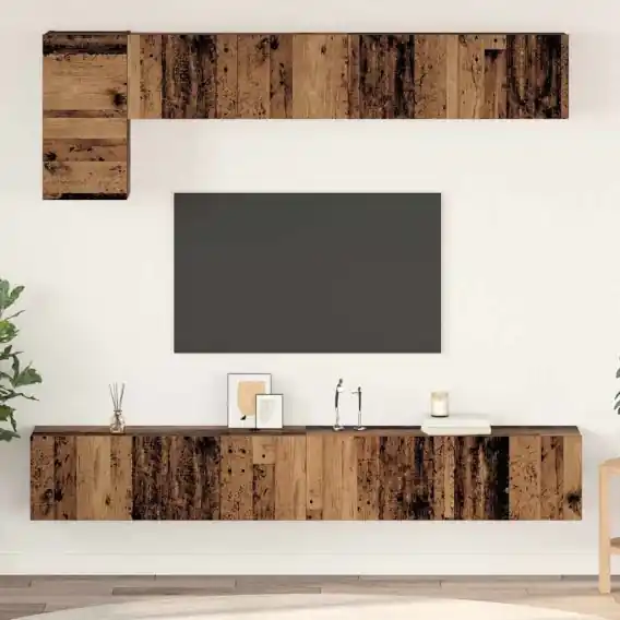 Bestseller Zestaw szafek RTV 5 pcs Stare drewno 100 x 30 x 30 cm Lumarko! - Hurtownia wielobranżowa Lumarko